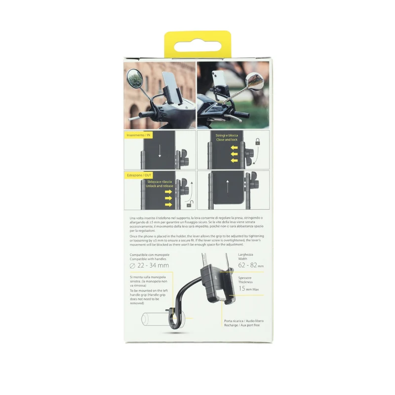 Support de téléphone Lampa Support de poignée gauche Scooter/Fatbike