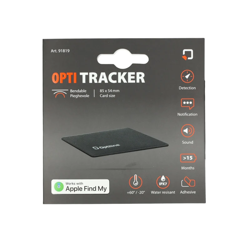 Système de suivi GPS Optiline Tracker autocollant 85x54x3 noir cyclomoteur/Fatbike