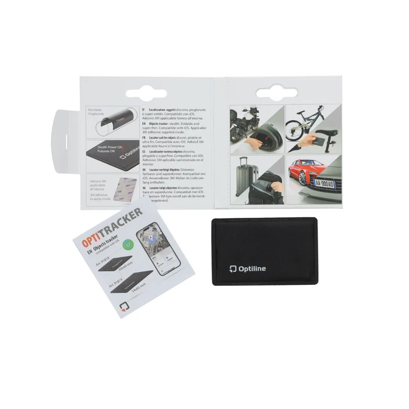 Système de suivi GPS Optiline Tracker autocollant 85x54x3 noir cyclomoteur/Fatbike