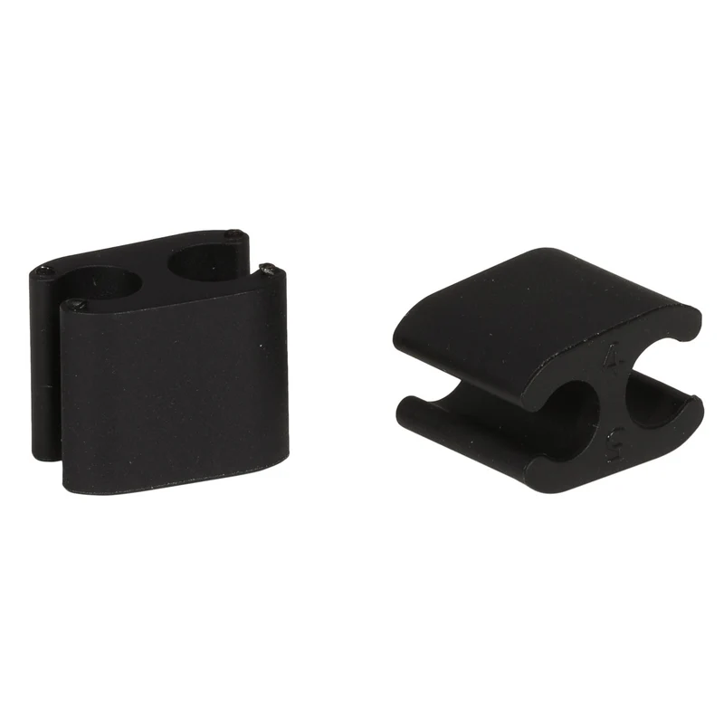 10x câble clips duo black 5,0mm / 5,0mm plastic Elvedes
