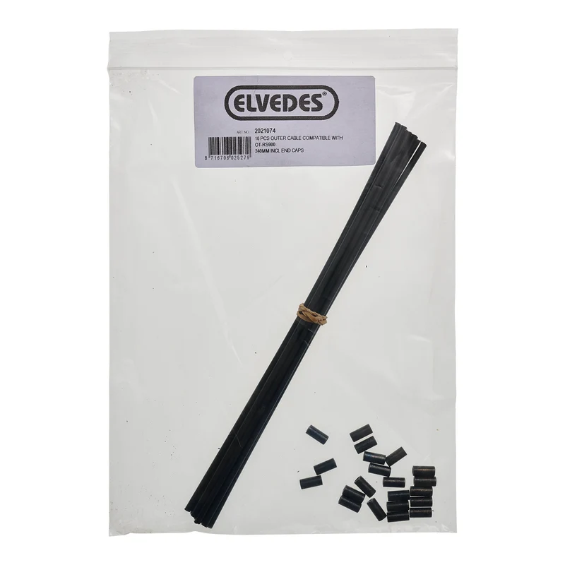 10 x Elvedes Shift Outer câble Black 240mm incl. embouts compatible with Shimano Super