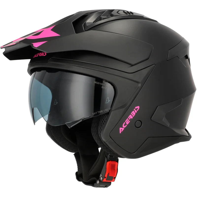 Casco Acerbis Jet Aria Evo Solid - Negro/Rosa Mate