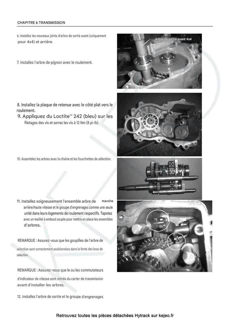 Manuel d'atelier Linhai Hytrack 150 200 300 400 français