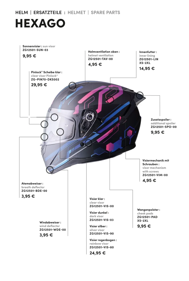 Atemabweiser Integralhelm Hexago / Klapphelm Aperio