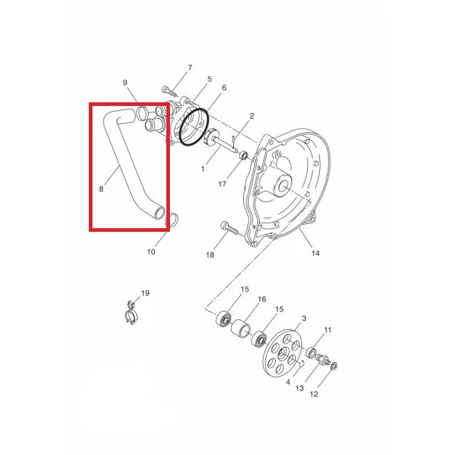 Tubo manguito refrigerante bomba de agua Minarelli Scooter Yamaha