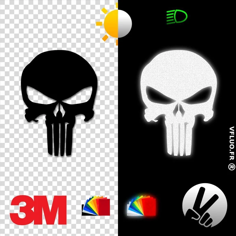 Sticker 3M™ - PUNISHER - Rétro réfléchissant 🇫🇷