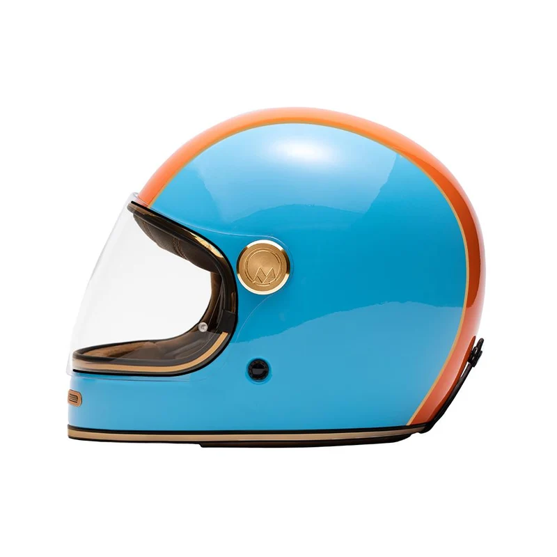 Casque intégral moto - Fullmoon 2 bleu orange