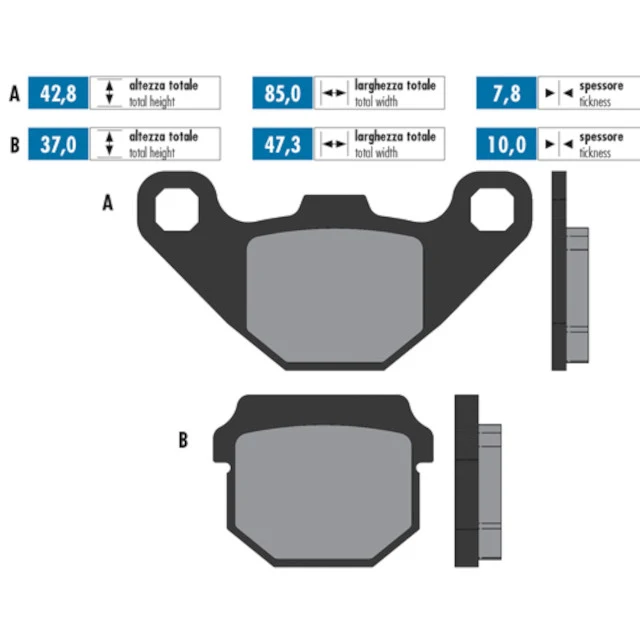 Pastillas de freno Kawasaki KX / Suzuki RM 80 For Race Polini - orgánicas