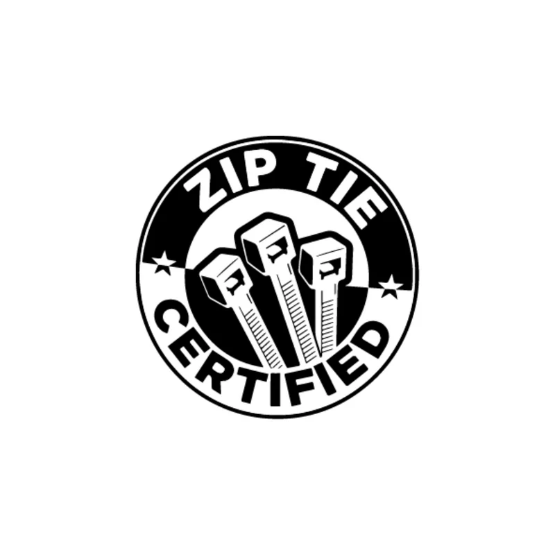 Autocollant Zip Tie Certifié - 8x8CM