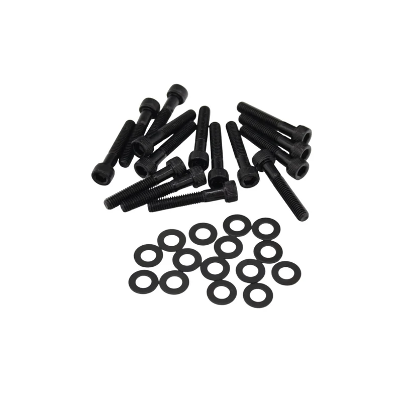 Jeu de boulons Carter M6x30 avec rondelles 15 pièces noir