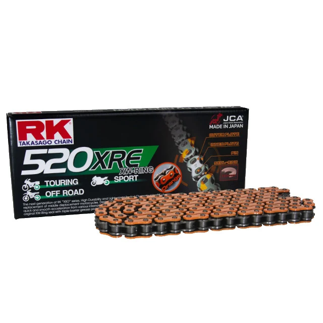 Cadena de transmisión XW-Ring paso 520 118 eslabones RK Japan - naranja