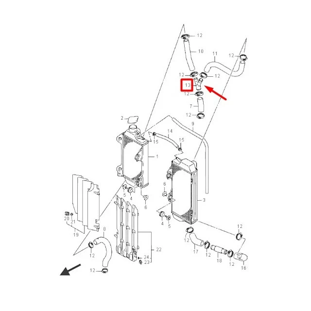 Acople Y tubo refrigerante Suzuki RMZ 250 / 450