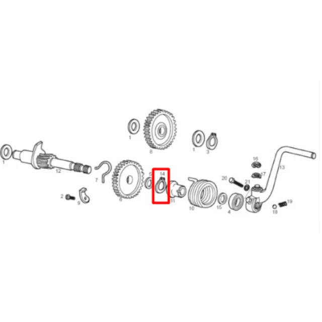 Circlip eje pedal de arranque Derbi euro 2/3/4