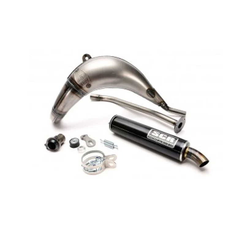 Pot d'échappement SCR Corse 50-70cc Noir Haut Gauche Derbi Senda 2 Temps