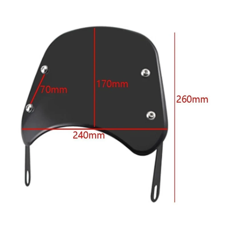 Bulle moto noir - Phare rond