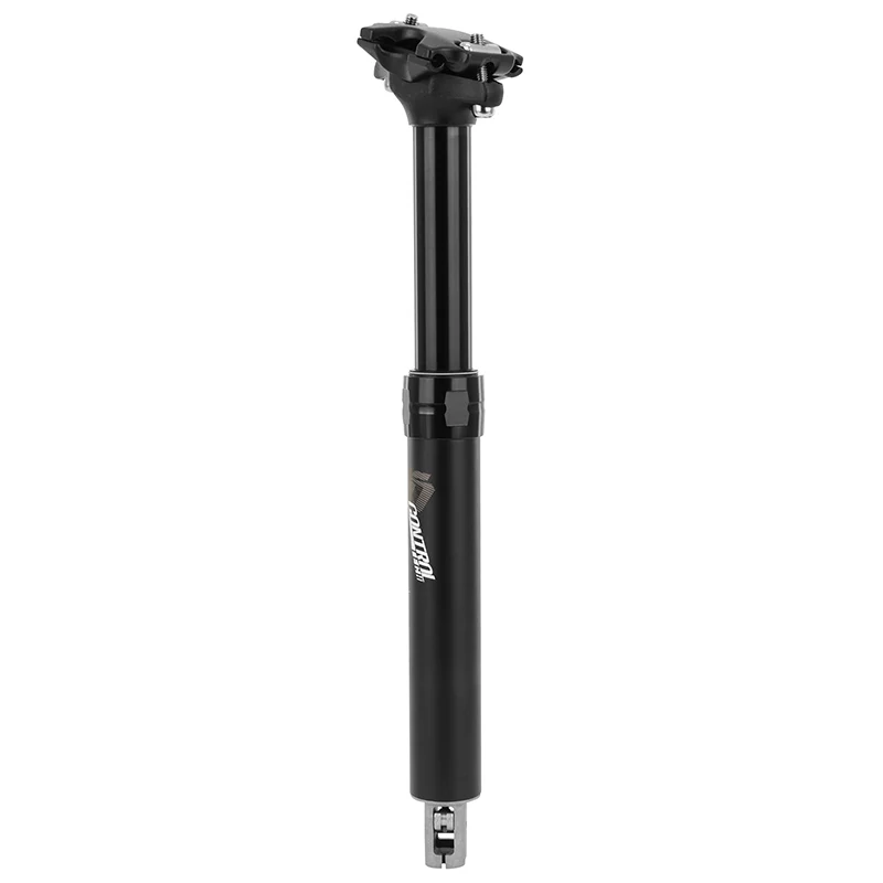 Tige De Selle VTT Télescopique Controltech Air - Huile Alu Noir Diam. 31.6 L346 mm (Réglage Par Câble Interne Débattement 100 mm) Manette Commande Au Cintre Ref 225069, 225070