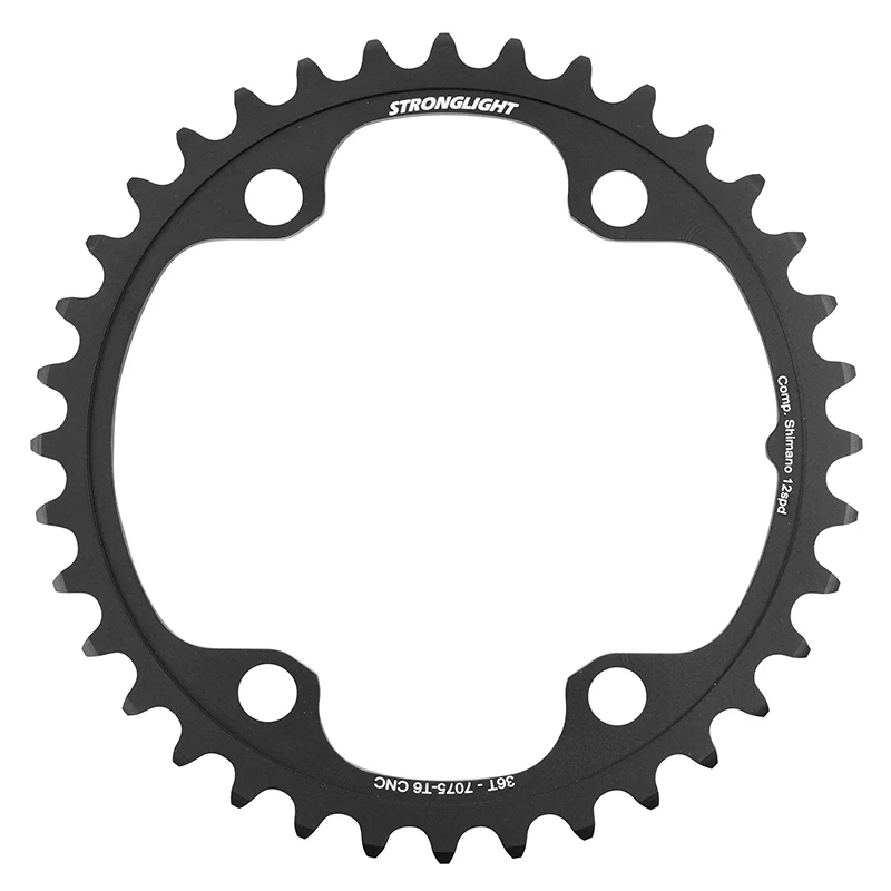 Plateau Route 4 branches Ø 110 Pour Shimano Ultegra R8100- Dura-Ace R9200- 105 R7100 Stronglight 34 dents Intérieur Noir Alu 12V. Pour Extérieur 44-48-50 dents