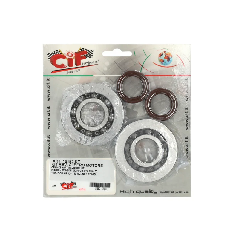 Jeux de coussinets et joints spi de vilebrequin CIF Piaggio / Gilera 125-180cc 2 temps