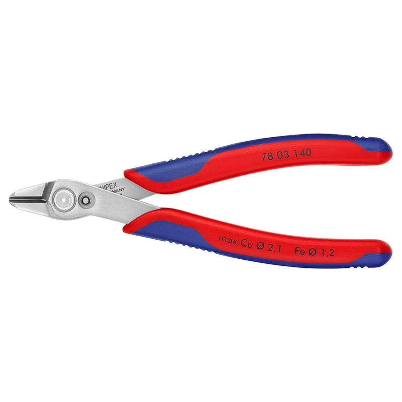 Pince Coupante Pro Knipex Super Knips XL 140 mm Chrome Ultra Fine Pour Electronique Et Mecanique De Precision Avec Poignée Ergonomique (78 03 140) -Made In Germany-