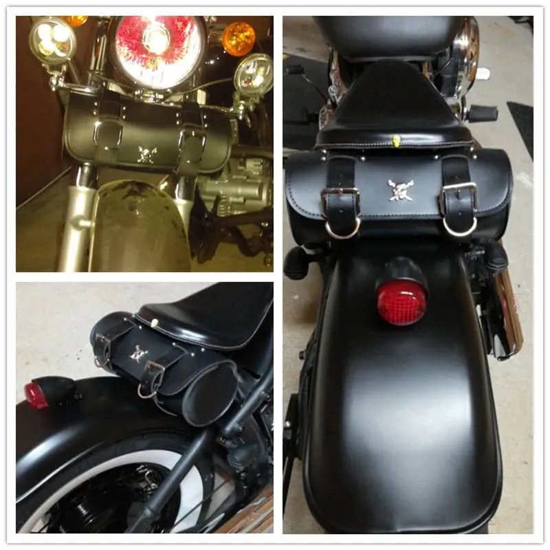 Sacoche de fourche moto - Tête de mort