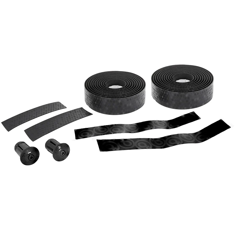Ruban De Guidon - Cintre Btp Performance Pro Noir Motifs Alveoles Colores Avec Bouchons (Confortable Épaisseur 3 mm)