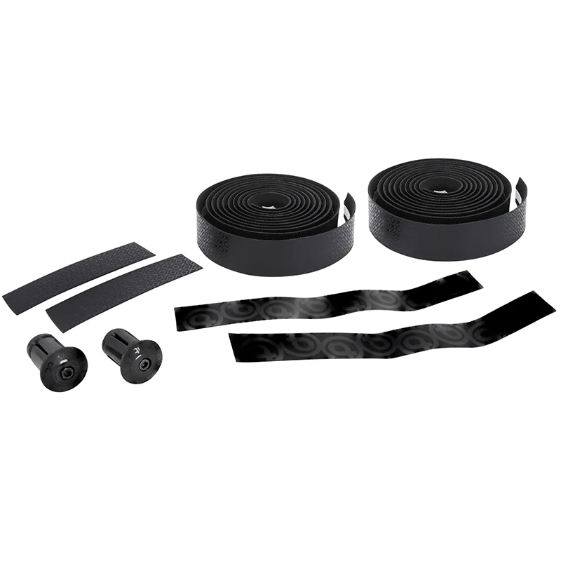 Ruban De Guidon - Cintre Btp Performance Pro Noir Motifs Symetriques Noir Brillant Avec Bouchons (Confortable Épaisseur 3 mm)