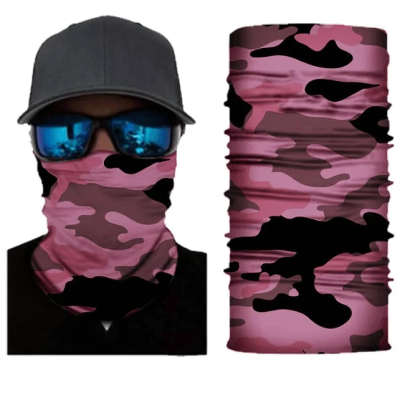 Tour de cou moto pour femme - Camouflage rose