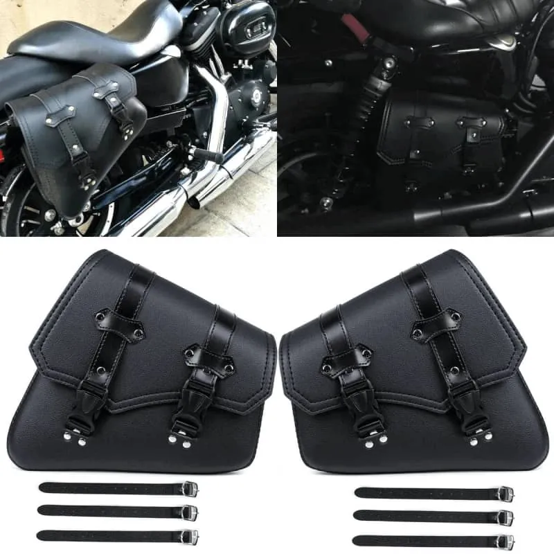 Sacoches moto latérales en simili cuir