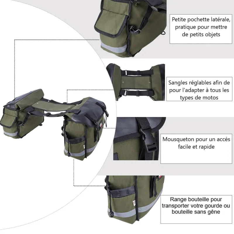Sacoches moto cavalières en tissu