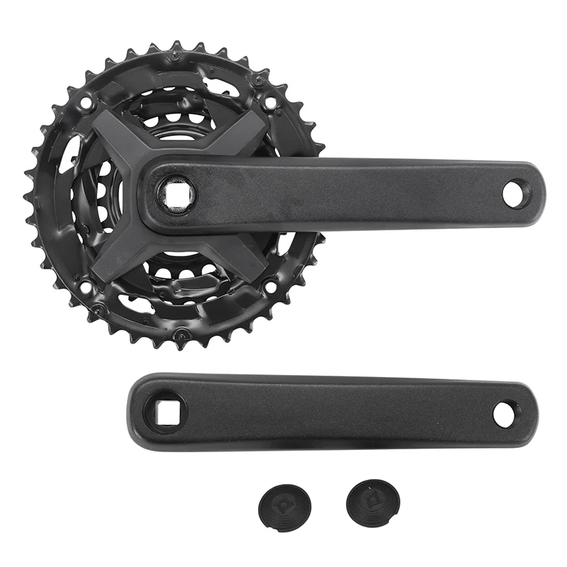 Pédalier VTT P2R 9V. Alu Noir 170 mm 40-30-22 (Boîtier 124.5 mm)