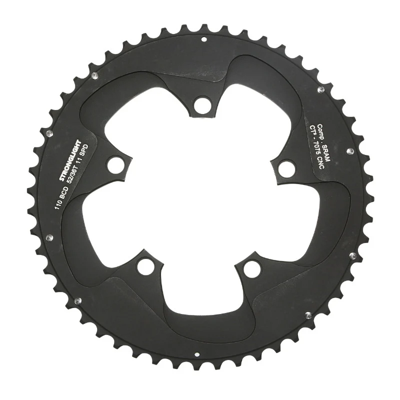 Plateau Route 5 branches Ø 110 Stronglight Ct2 Sram 52 dents Extérieur Noir Pour Red-Force-Rival 11V. (Pour Intérieur 36 dents)