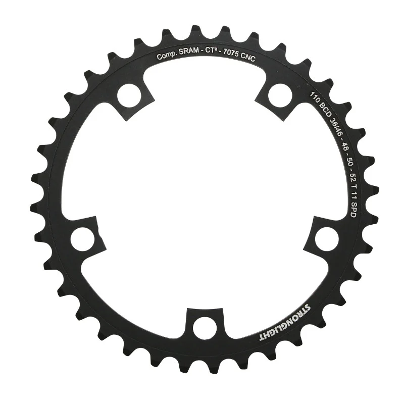 Plateau Route 5 branches Ø 110 Stronglight Ct2 Sram 36 dents Intérieur Noir Pour Red-Force-Rival 11V. (Pour Extérieur 46-48-50-52 dents)