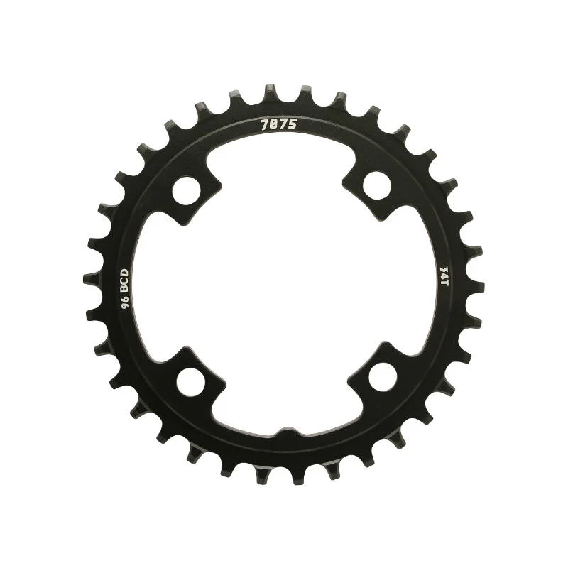 Plateau VTT 4 branches Ø 96 Pour Sunrace 34 dents Mono Mx 12-11-10V. Noir Narrow-Wide Alu Compatible Autres Marques