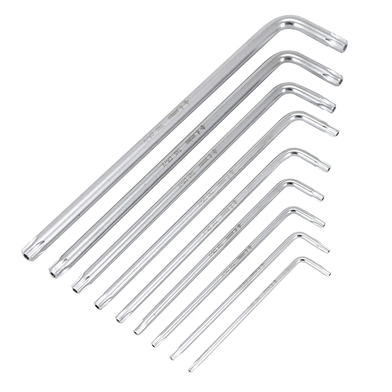 Outil Clé Torx Bo P2R Longues Creuses (T10,T15,T20,T25,T27,T30,T40,T45,T50) (Jeu De 9 Clés)