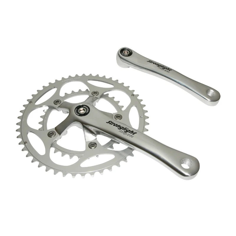 Pédalier Route Stronglight 9-10V. Impact Argent 175 mm 52-34 Compatible 8V. (Axe Carré 107 mm)