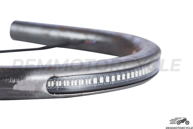 Boucle arriere moto avec Bande LED Intégrée Plate ou Relevée Dia. 22 mm