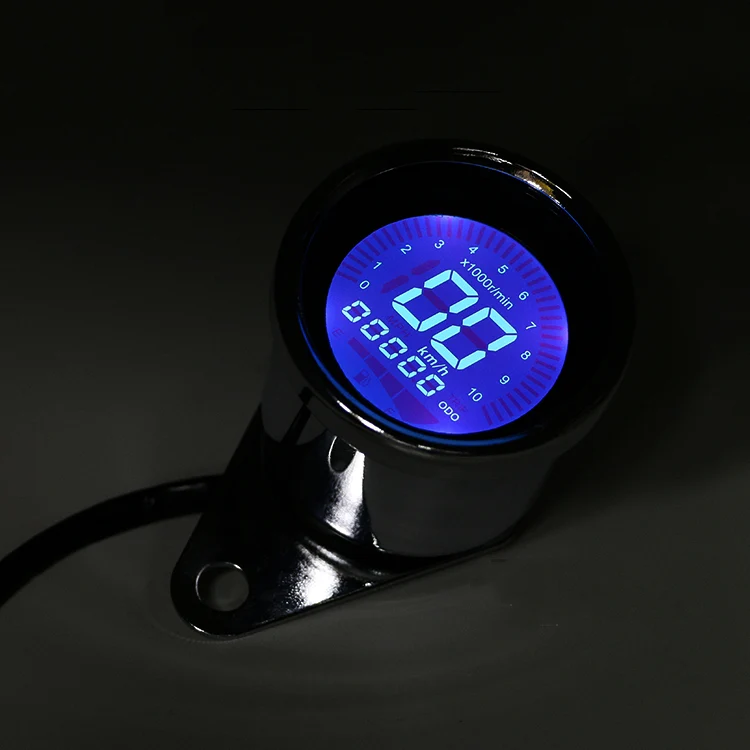 Compteur DIGITAL Moto Km/h Classic Chrome ou Noir