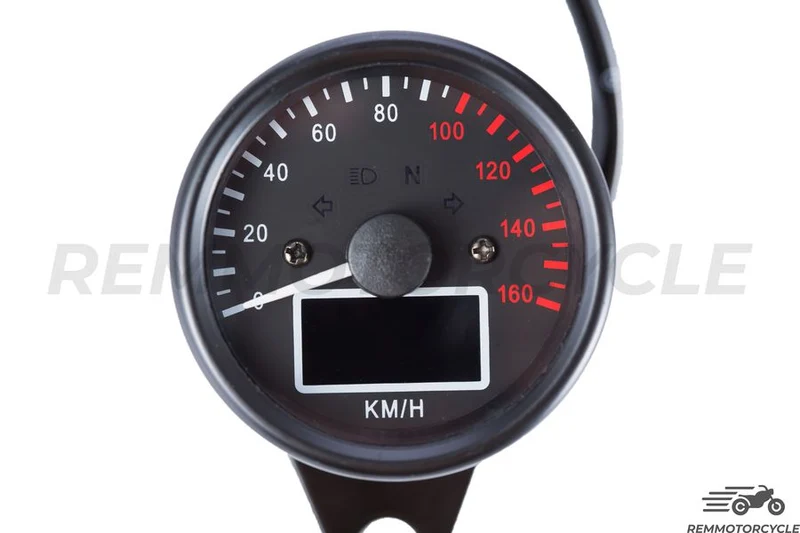 Compteur Moto Universel Km/h Classic Aiguille DIGITAL Chrome ou Noir