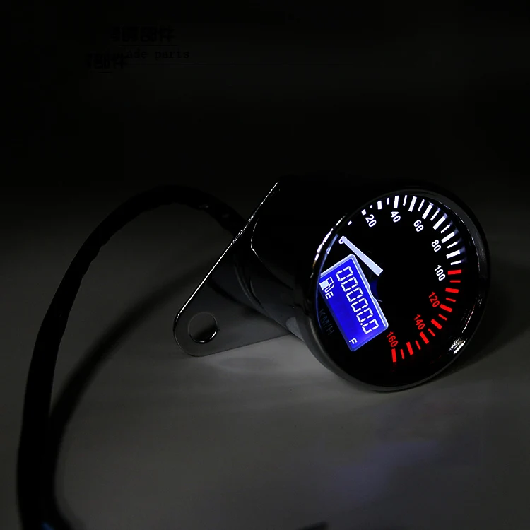 Compteur Moto Universel Km/h Classic Aiguille DIGITAL Chrome ou Noir