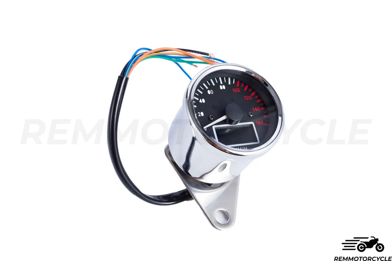 Compteur Moto Universel Km/h Classic Aiguille DIGITAL Chrome ou Noir