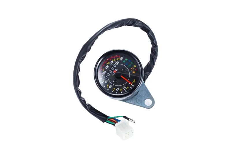 Compteur Universel Moto Km/h Noir ou Chrome 5 indicateurs
