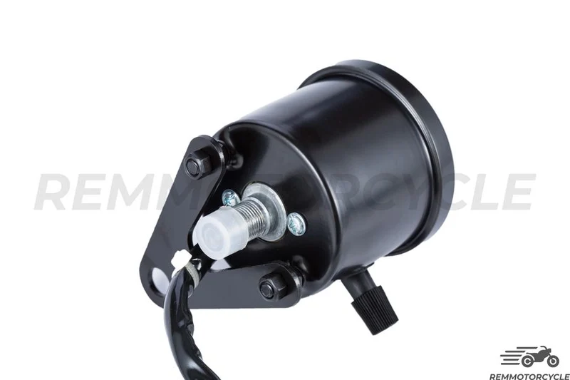 Compteur Moto Cafe Racer Km/h Noir Fond Noir 4 indicateurs
