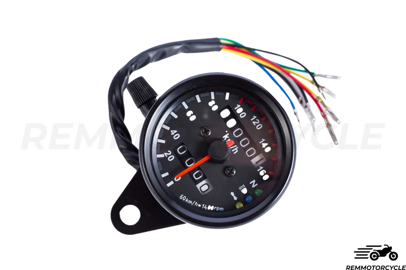 Compteur Vitesse Moto Km/h Noir Fond Noir