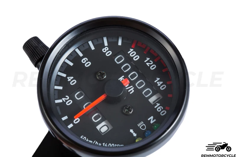 Compteur Vitesse Moto Km/h Noir Fond Noir