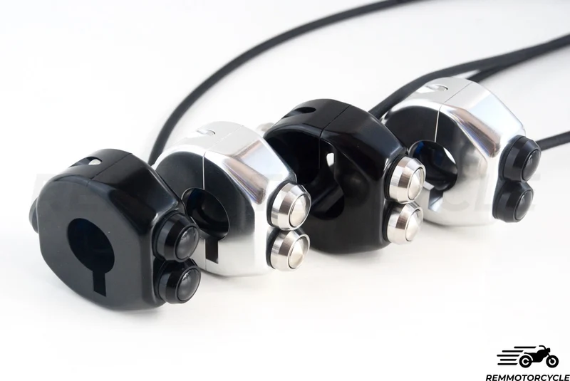 Commodo pour moto BOX CNC 3 boutons 22 ou 25MM