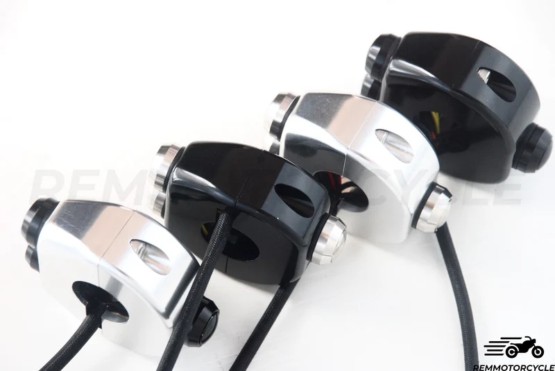 Commodo pour moto BOX CNC 3 boutons 22 ou 25MM