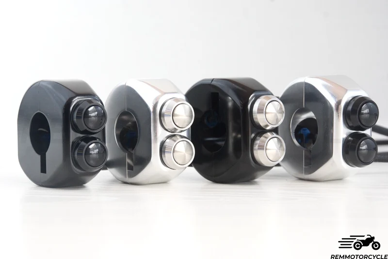 Commodo pour moto BOX CNC 3 boutons 22 ou 25MM