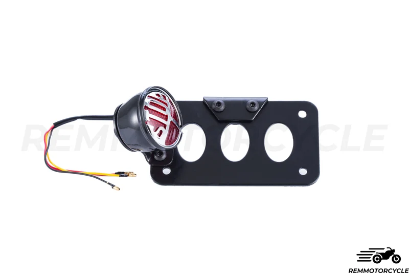Feu Arriere custom moto "STOP" avec Support de Plaque