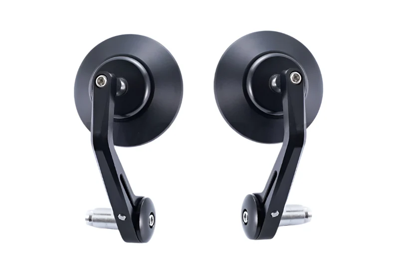 Paire de Rétroviseurs Bout de Guidon Noir Rond 22 mm Version Supérieure CNC