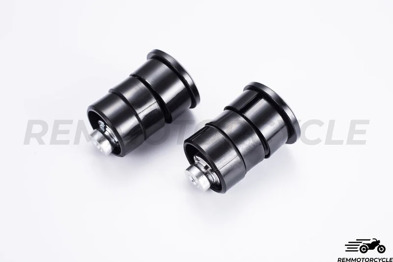 Paire de Rétroviseurs Bout de Guidon Noir Rond 22 mm Version Supérieure CNC